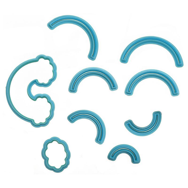 Set of 9 Rainbow Fondant Cutter