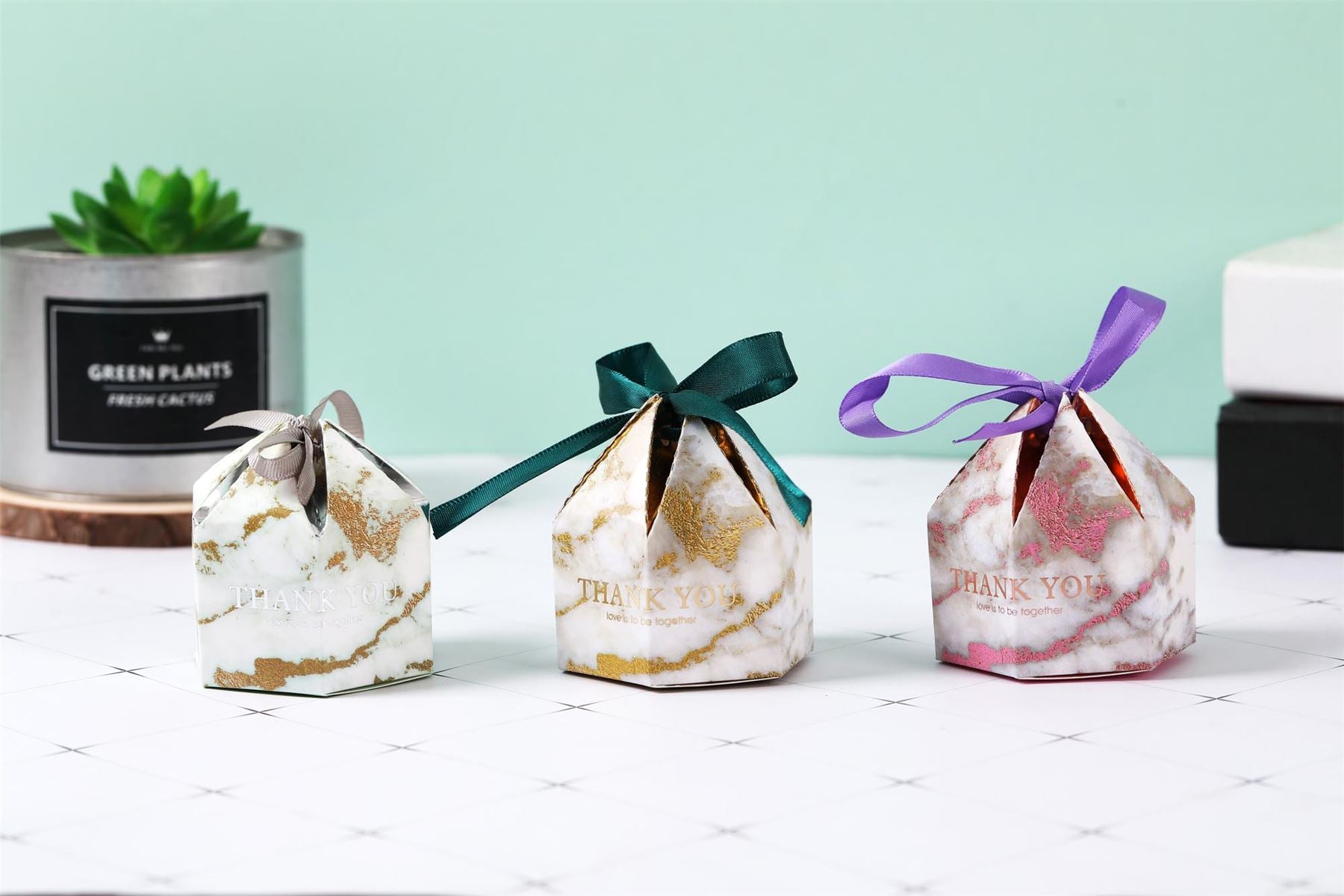 Deluxe Foil Stamped Hexagonal Favours