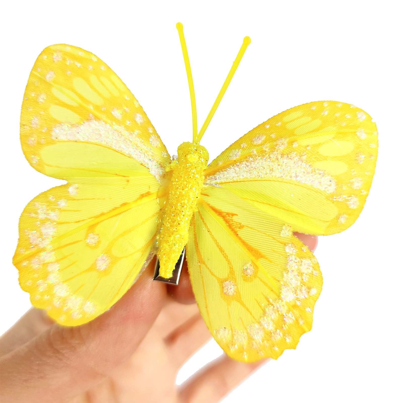 Box of 12 Premium Feather Butterfly Clips