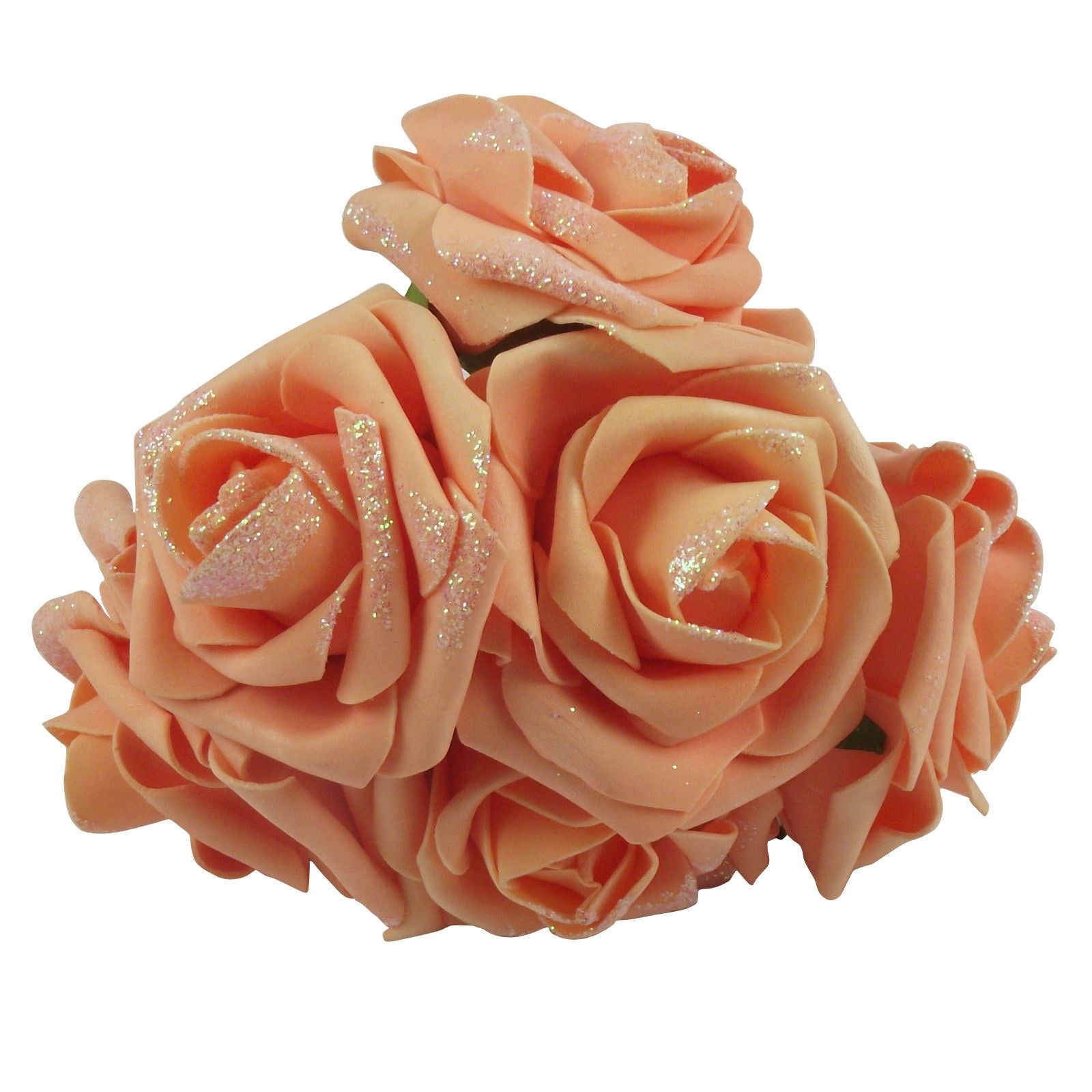 Glittered Foam Roses Bunch of 6