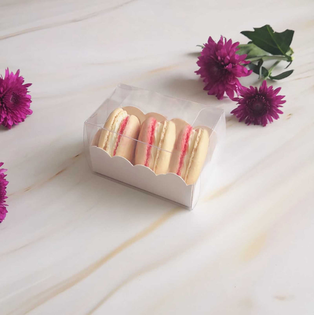 Long Clear PVC Macaron Boxes with Inserts