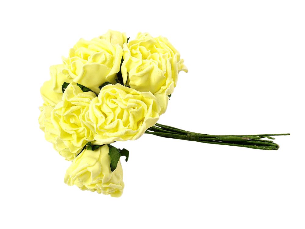 Bunch of 10 Glitter Foam Roses