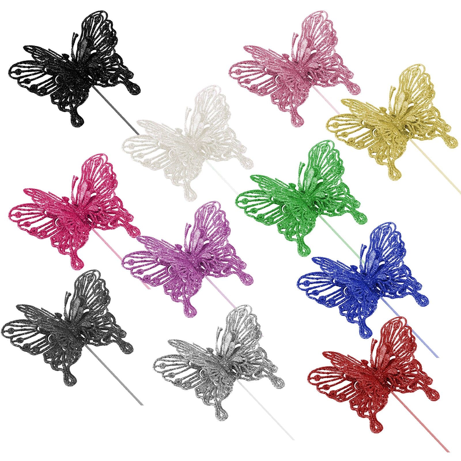 Heavy Glittered Large Double Layer Butterflies