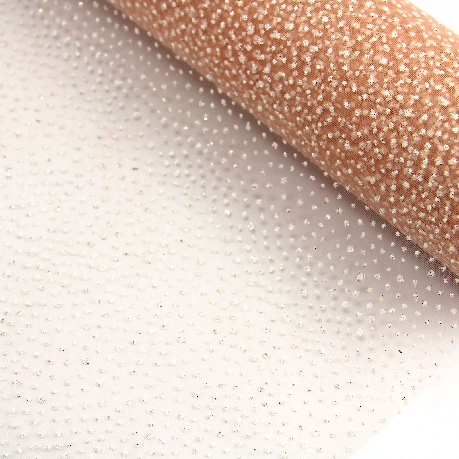 White Spot Organza Mesh - 52cm x 1 Yard