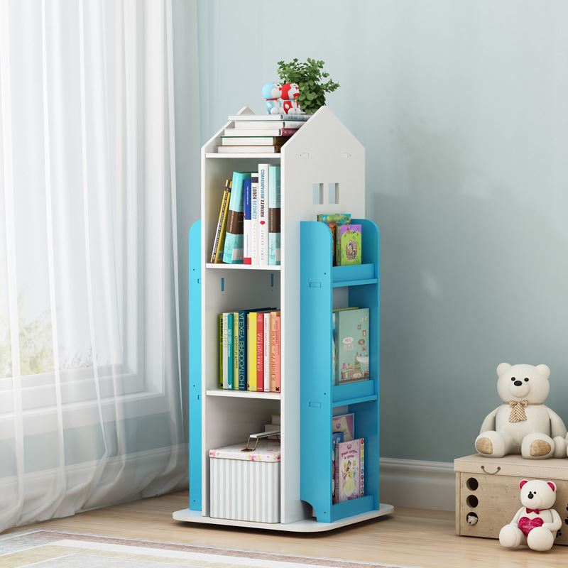 Large House 360° Rotating Bookshelves for Children - Floorstanding Toy Storage