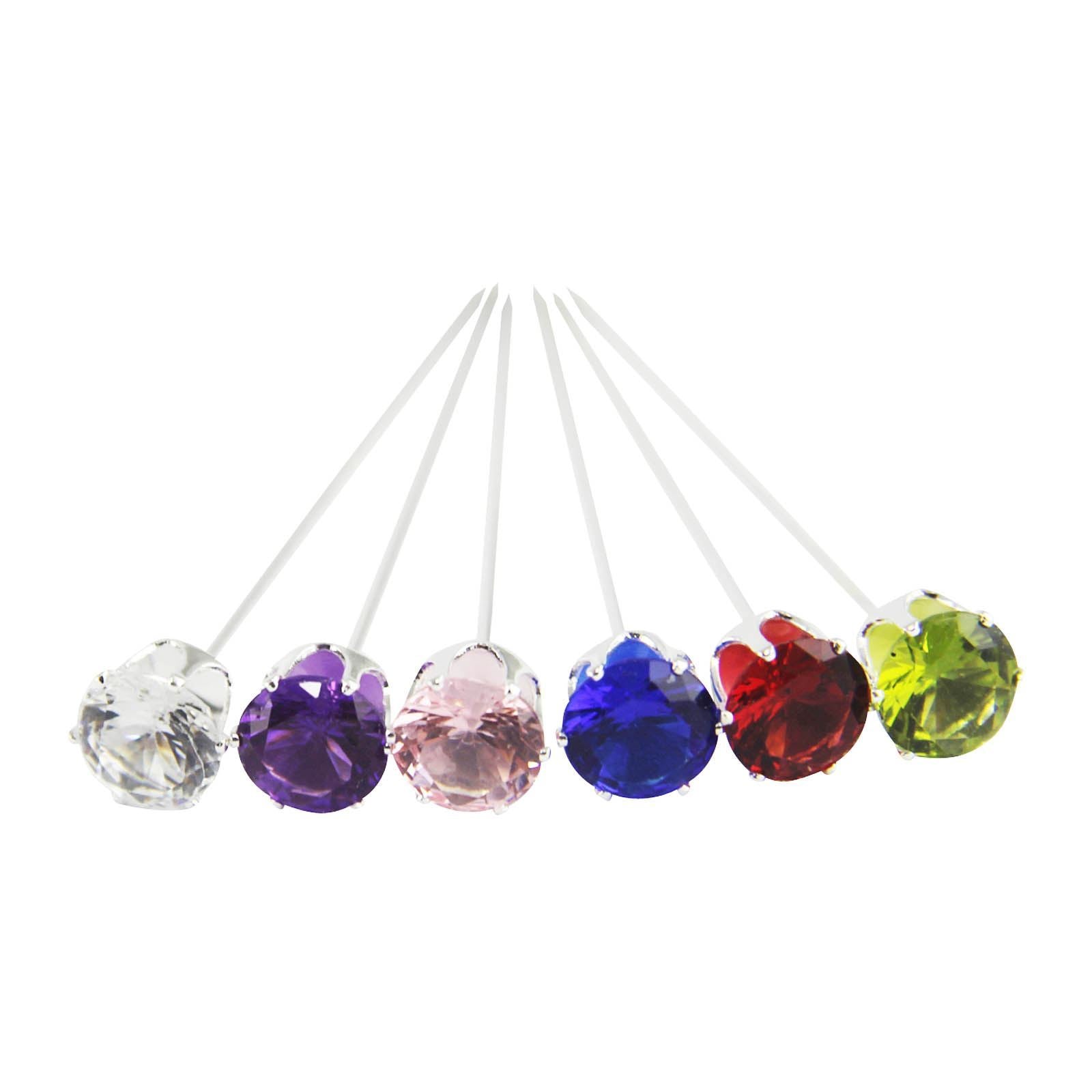 12x Premium Set Diamante Pins