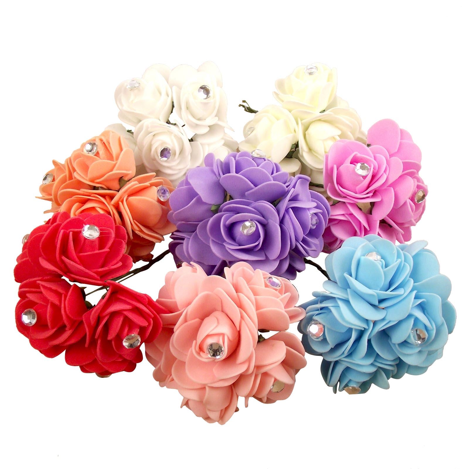 Bunch of Diamante Tipped Foam Roses