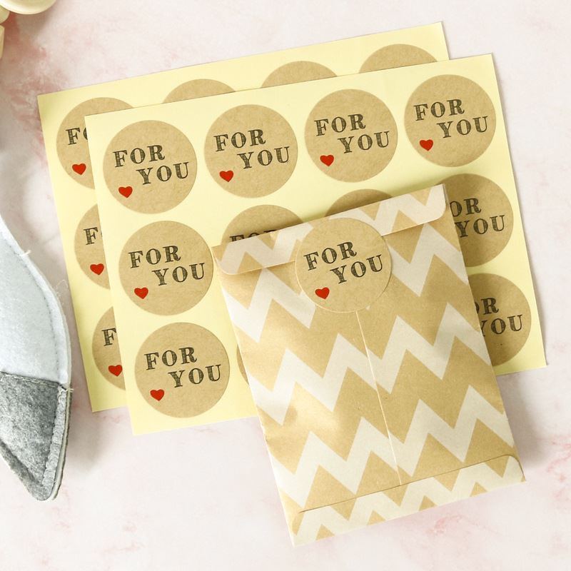 Sticker Sheets - Kraft Paper Self-Adhesive Envelope Seal Sticker FOR YOU