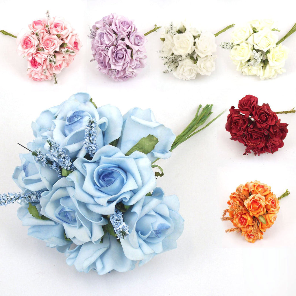 10 Foam Roses With or Without Glitter