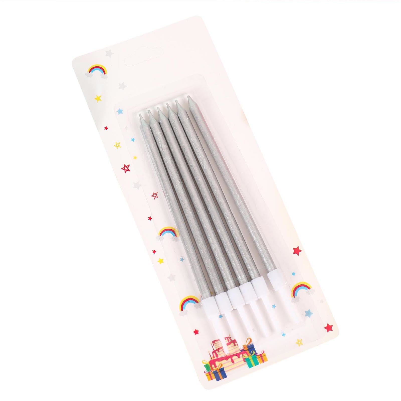 Tall Skinny Metallic Birthday Candles