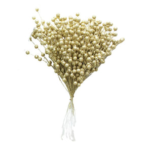 Gold Silver Glittered Berry Flower Bunches