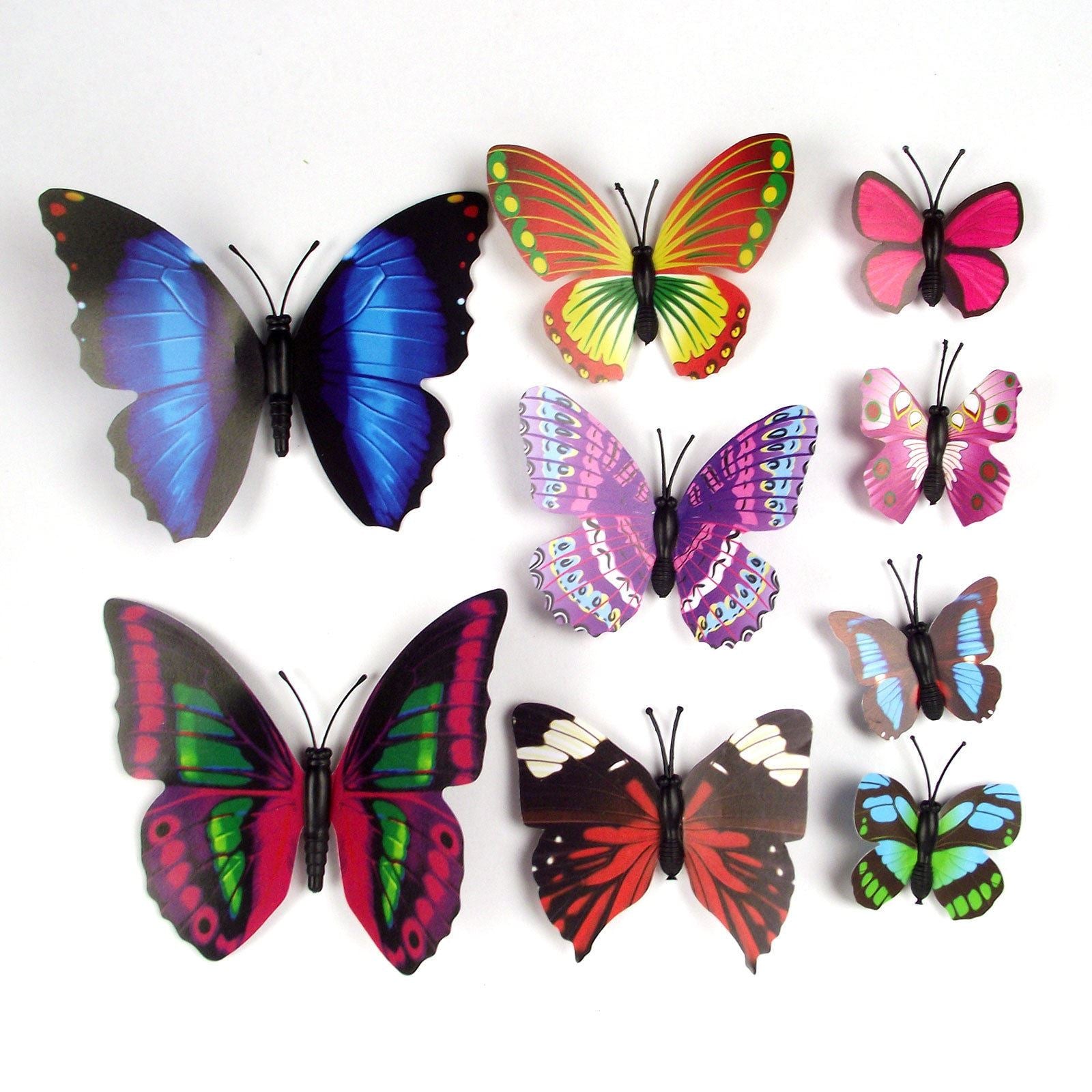 Magnetic Fluttering Butterflies in 3 Sizes! Artificial Fake Decorations Craft