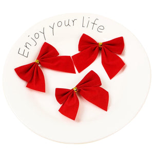 2x Packs of Gold and Red Satin Bows