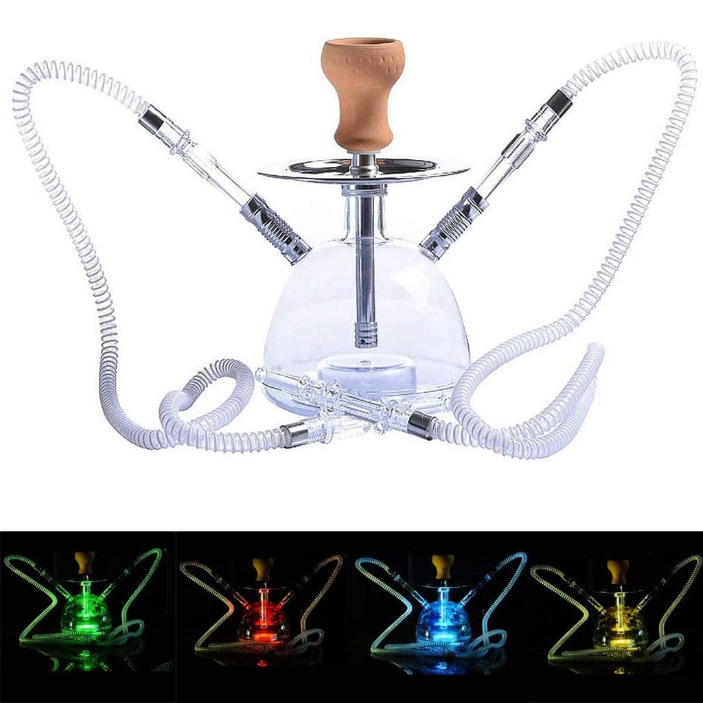 Premium Acrylic 2 Hose Hookah - Unbreakable Double Pipe Party Shisha Set