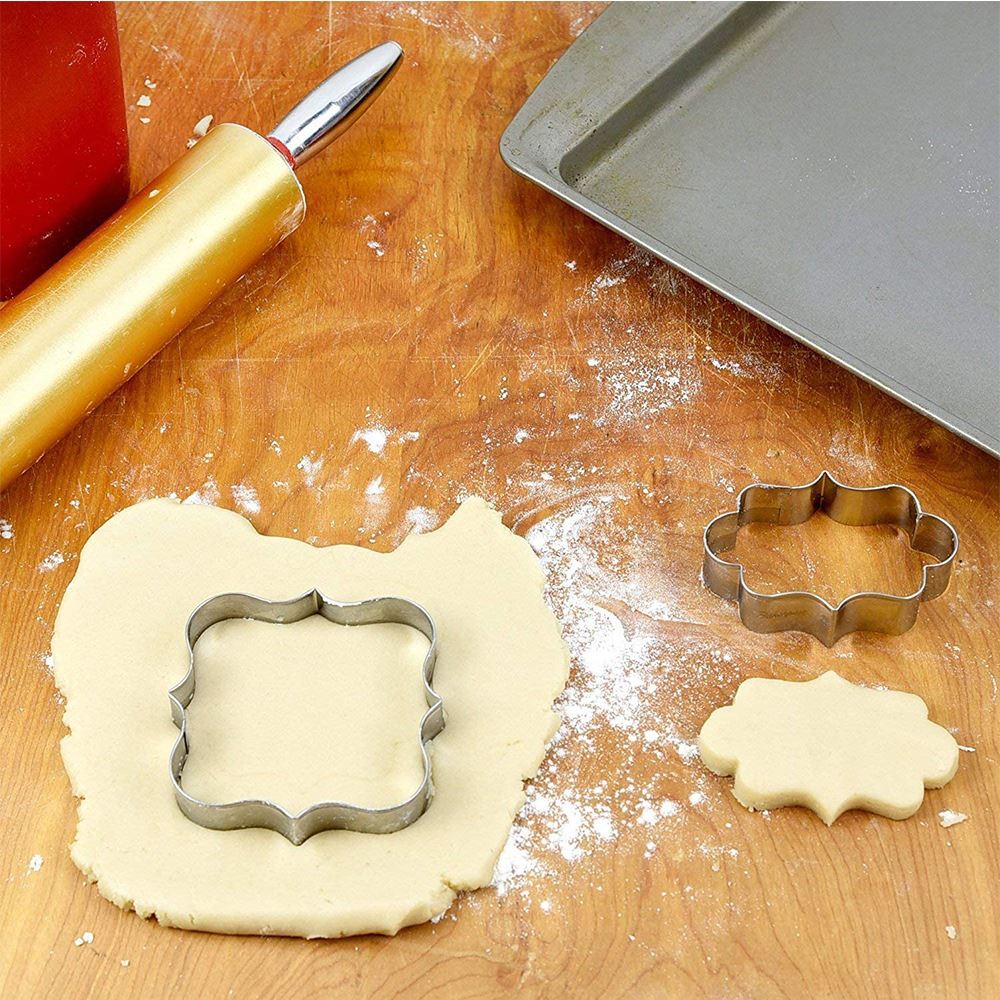 Set of 8 Stainless Steel Large Plaque Cutters - Biscuit Mold Frame Cloud Vintage Sign