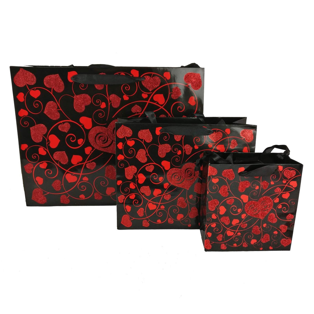Glitter Heart Valentine Gift Bags