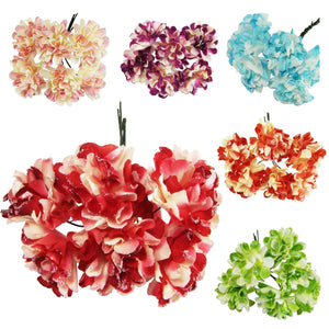 2x Bunches of Mini Glitter Paper Carnation Flowers