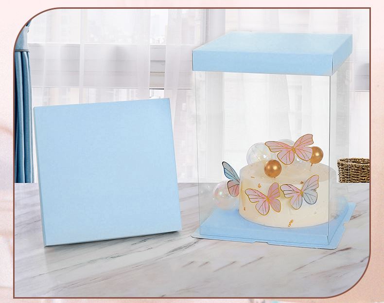 Premium Extra Tall Crystal Wall Cake Display Boxes 34cm Height, 4 to 12 Inch