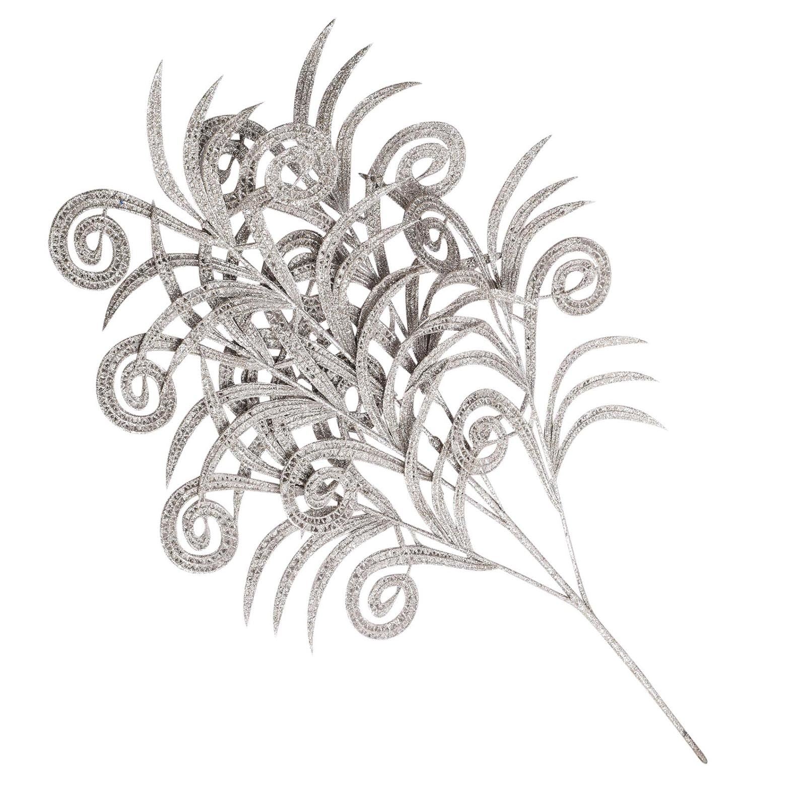 Extra Long Glittered Swirl Palm Leaves
