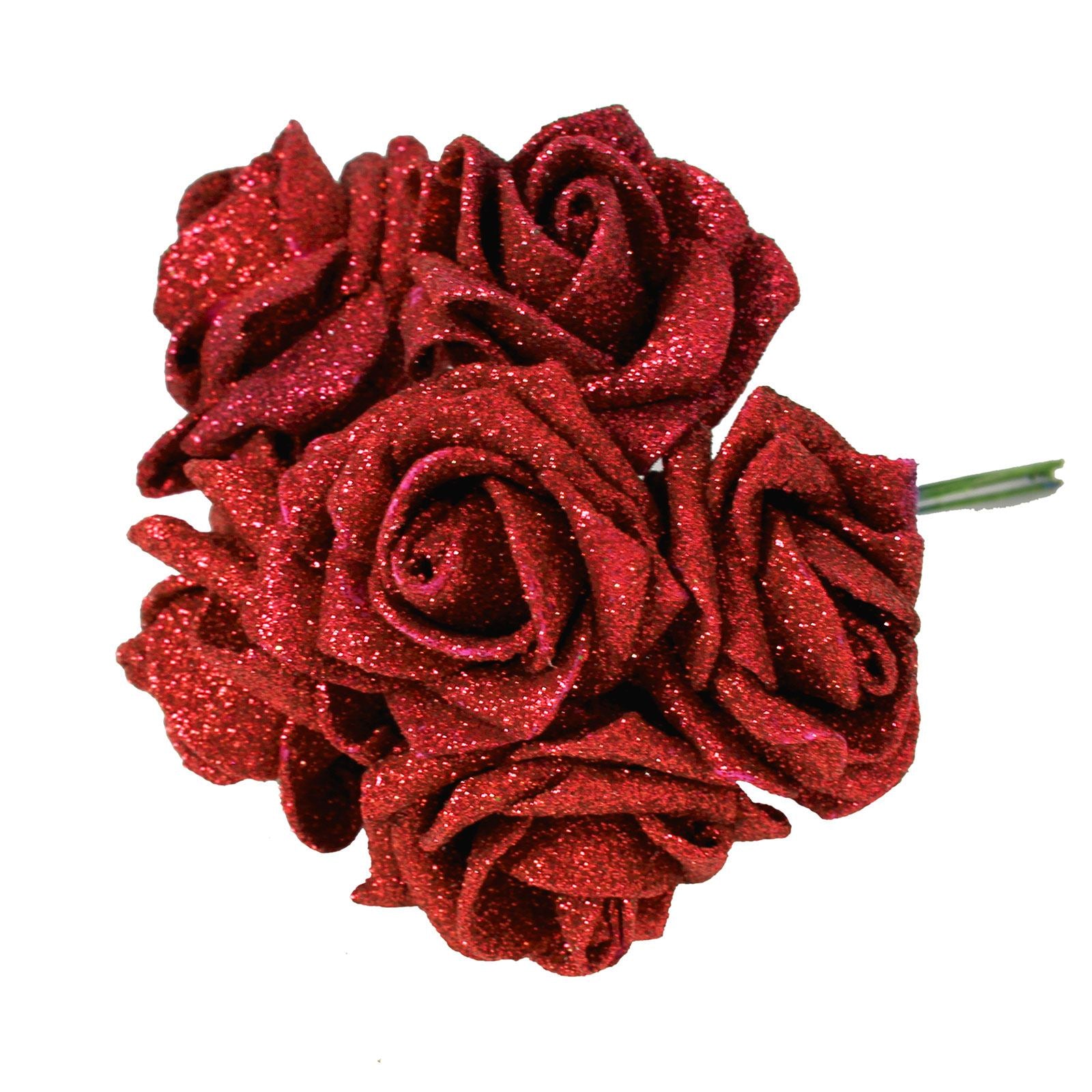 36x Full Glittered Foam Roses