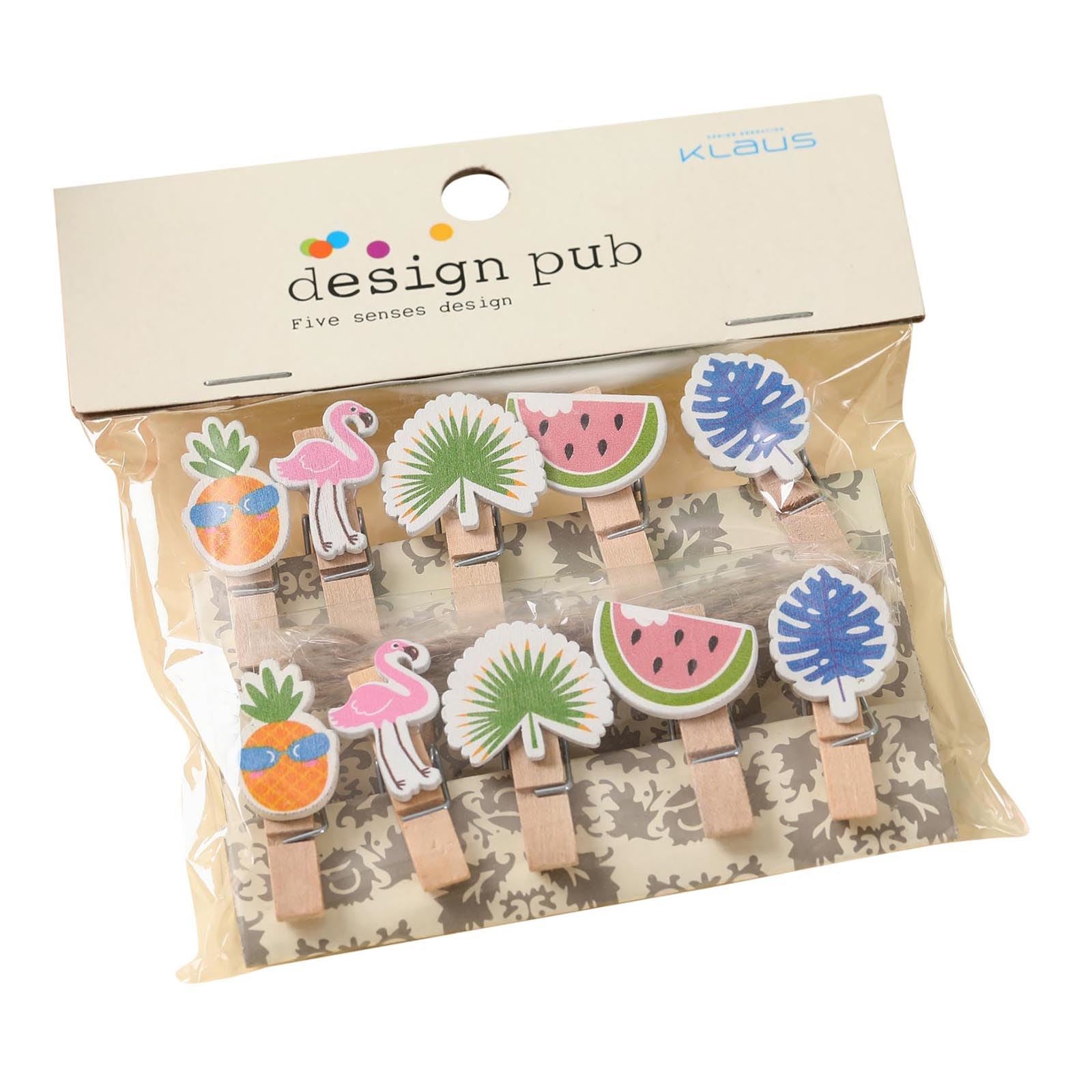 Fancy Printed Assorted Wooden Pegs