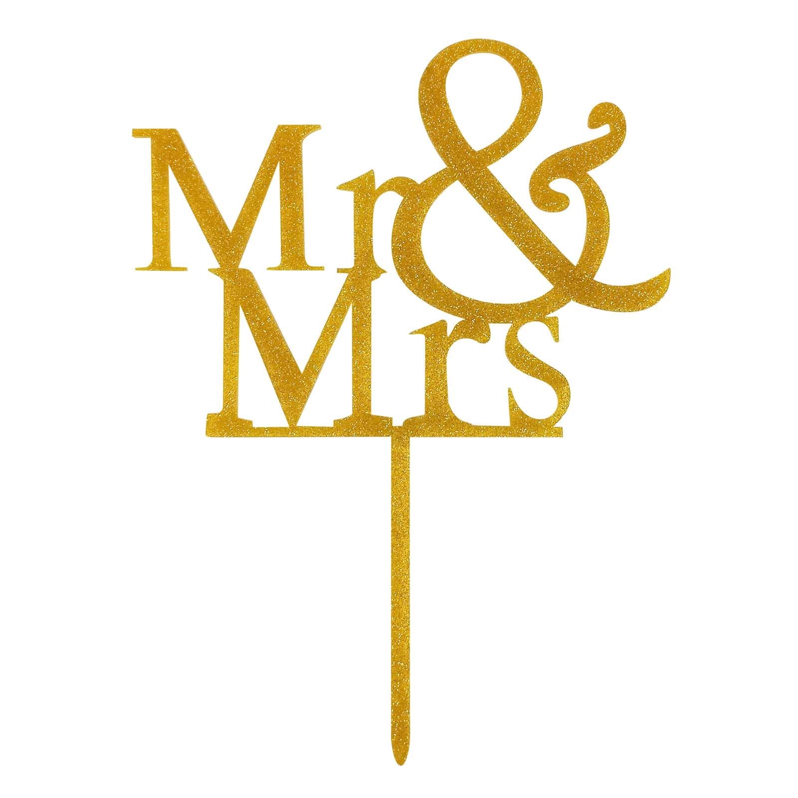 Acrylic Glitter Mr & Mrs Cake Topper