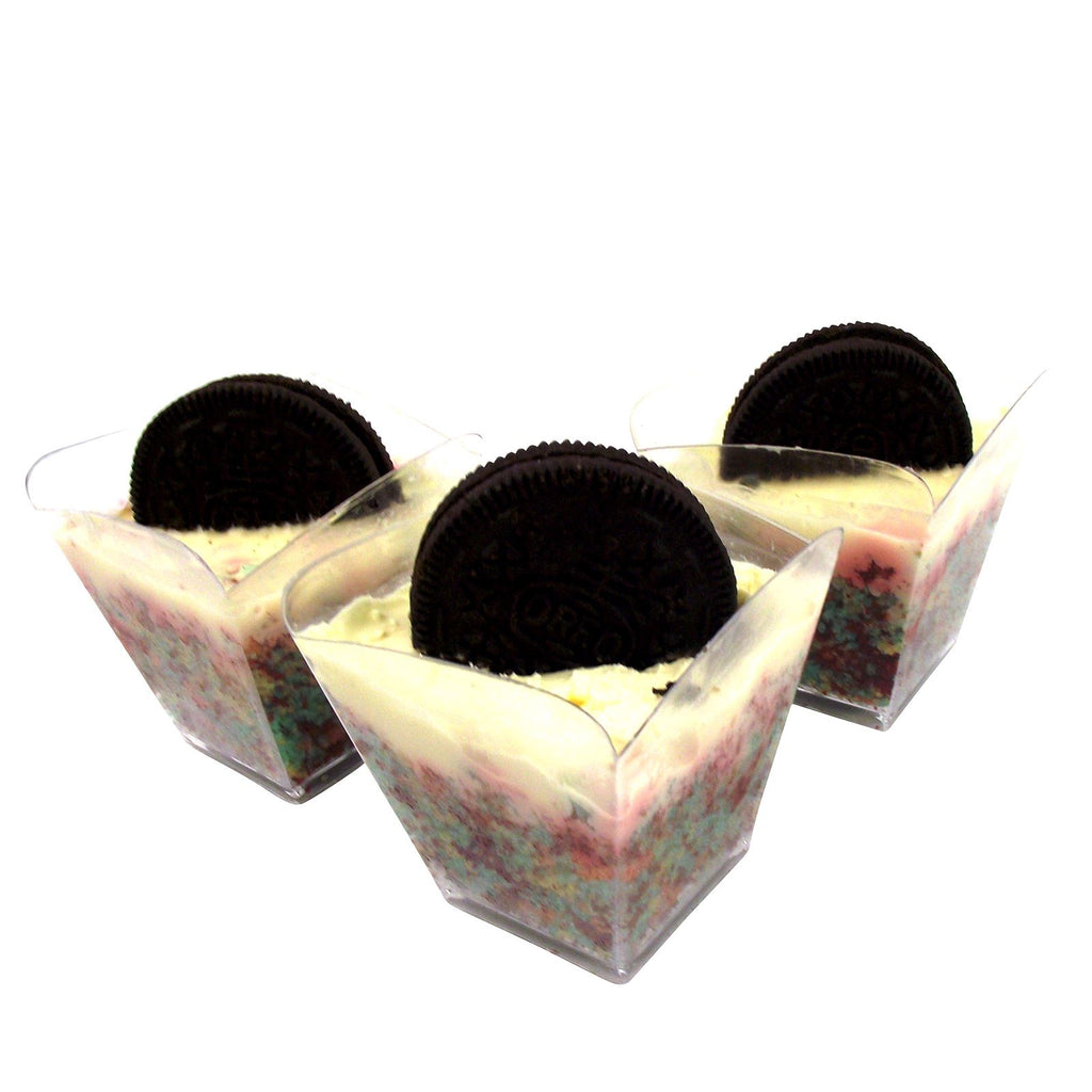 Canape Dishes Wave Square 5.5cm Disposable Dessert Cups (M)