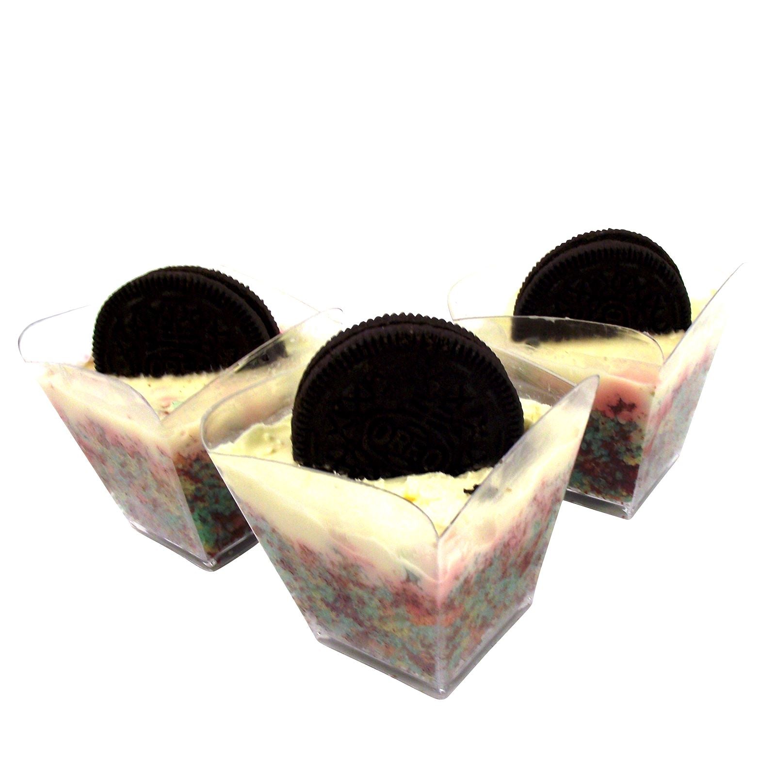 Canape Dishes Wave Square 5.5cm Disposable Dessert Cups (M)