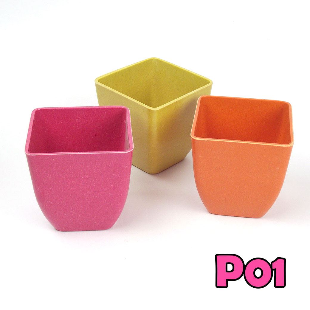 Pair of 8.5cm Rounded Square Small Planter