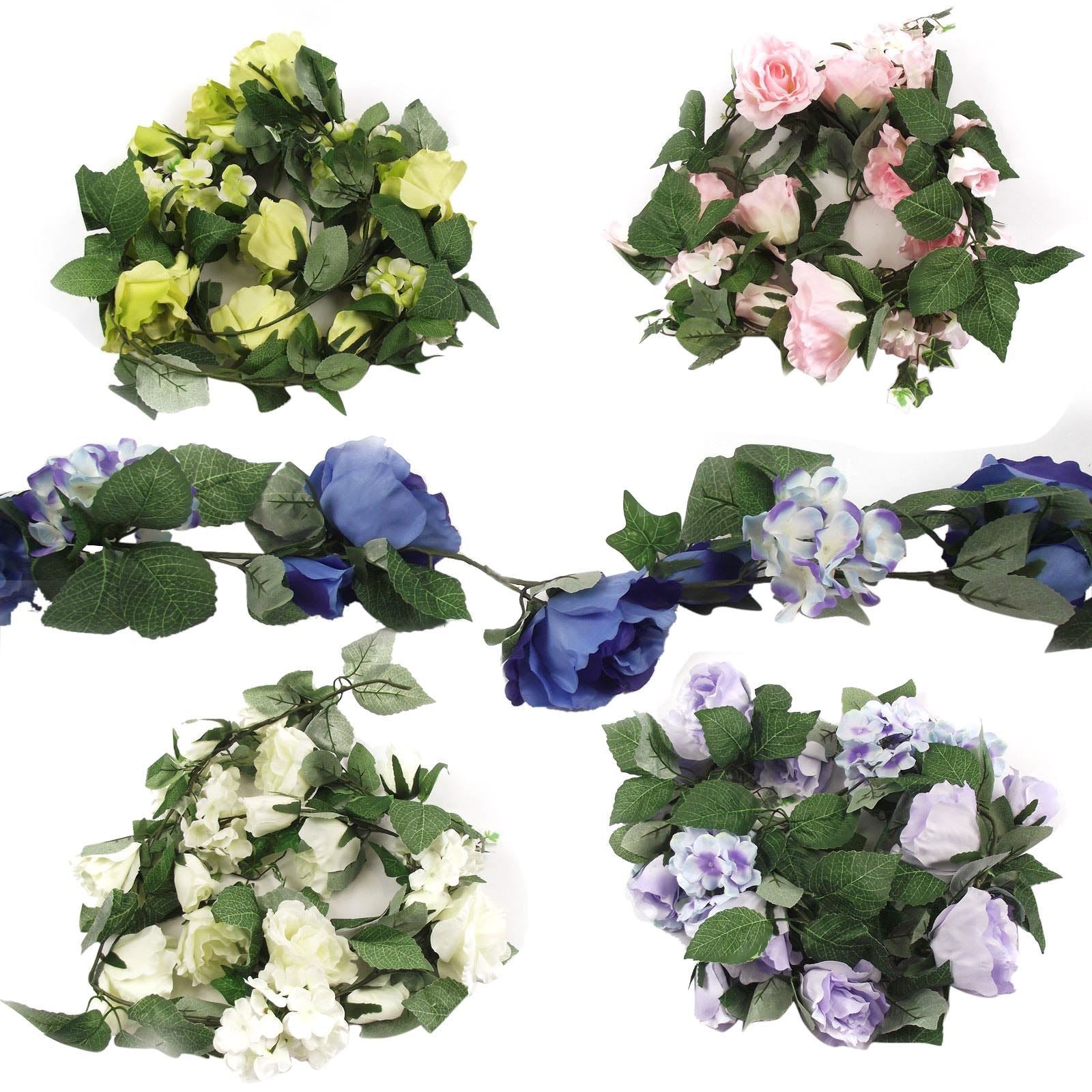 Deluxe Rose and Hydrangea Soft Touch Garlands