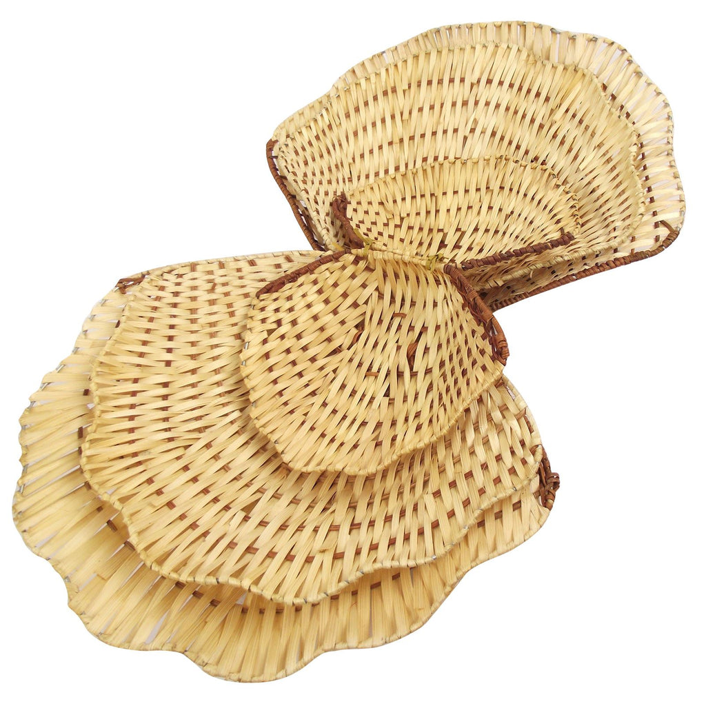 Clam Oyster Wicker Baskets Set or Single! Moses Shopping Wedding