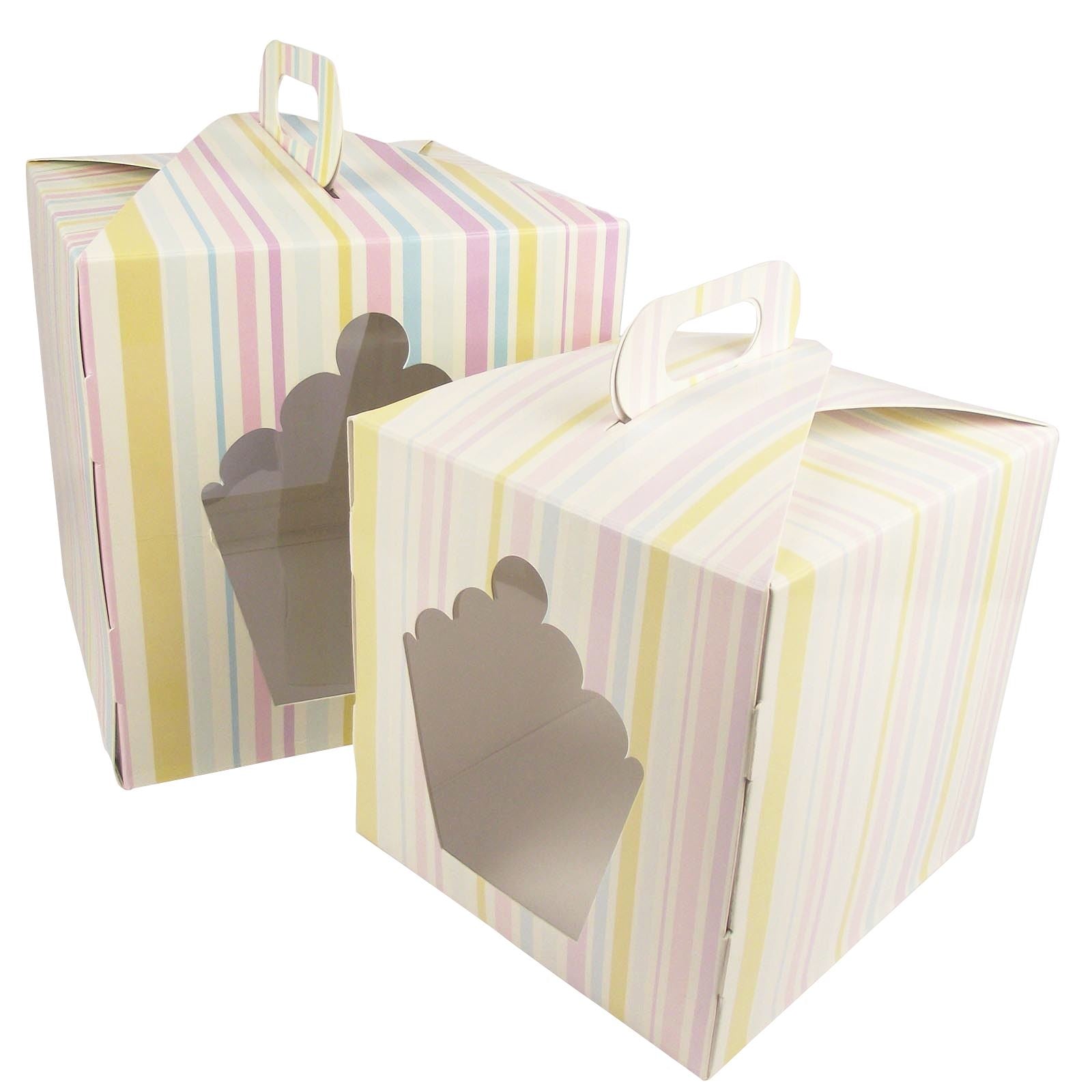 Candy Striped Cupcake Boxes! 7.5cm High! 4, 6 or 12 Cake