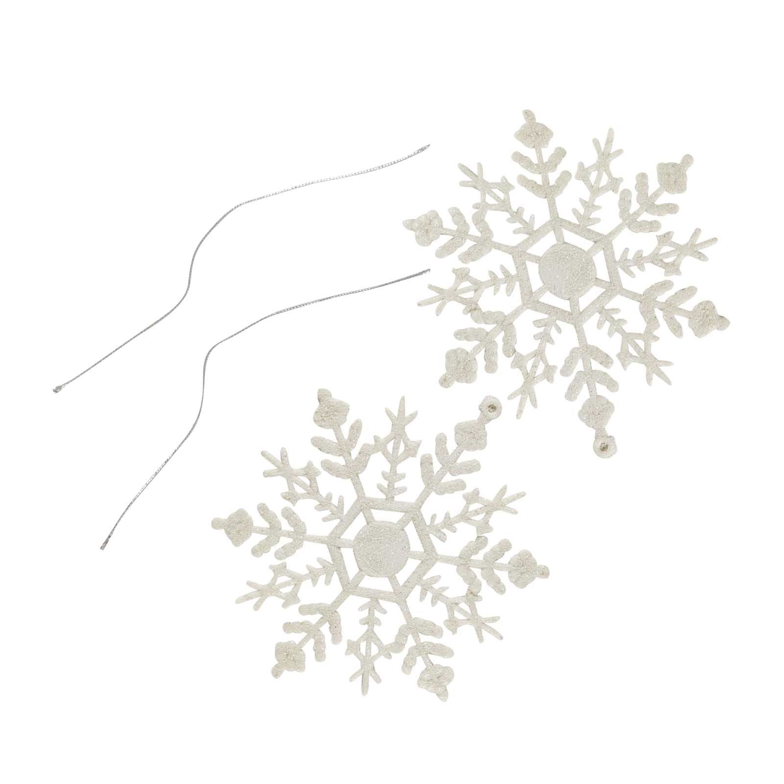 Heavy Glittered Large Snowflakes