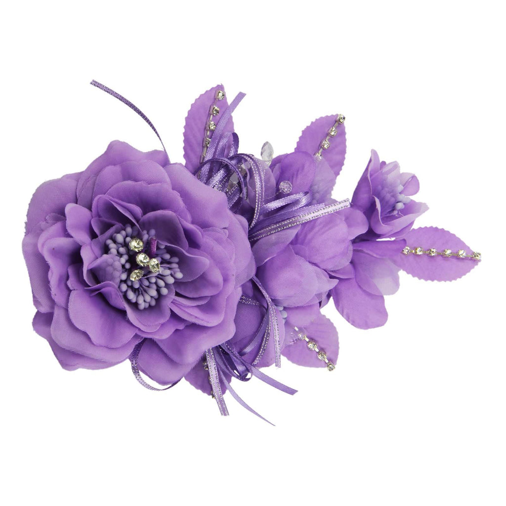 Long Premium Rose and Diamante Fascinator