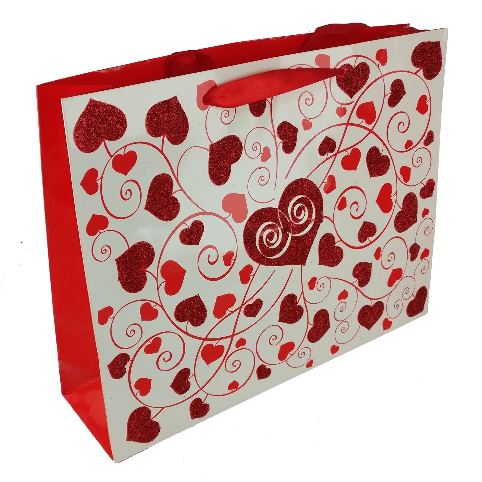 Glitter Heart Valentine Gift Bags