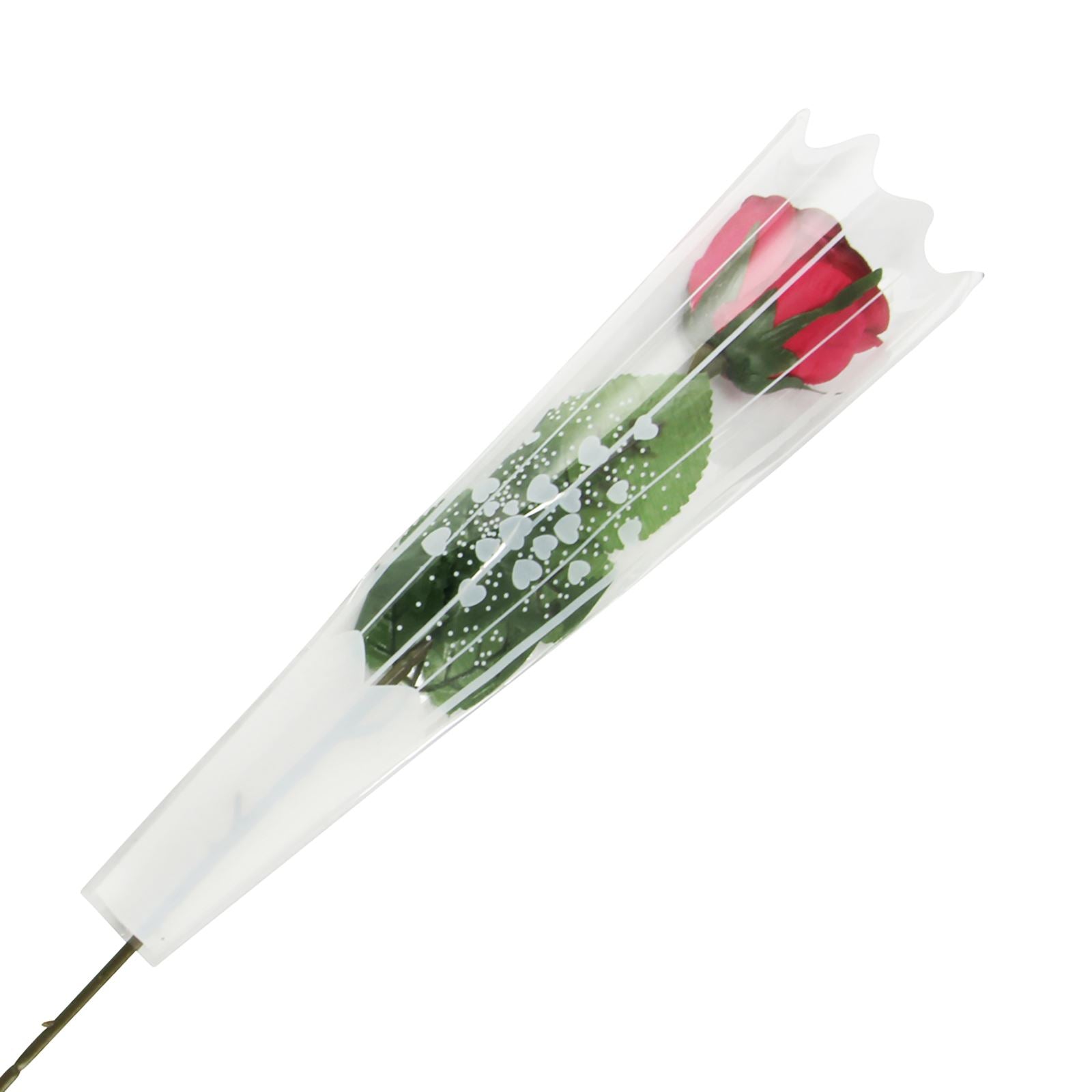 Printed Single Rose Cellophane Sleeves