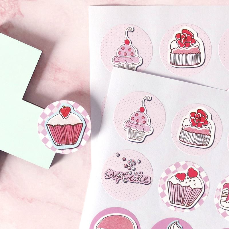 Sticker Sheets - Pink Cupcakes