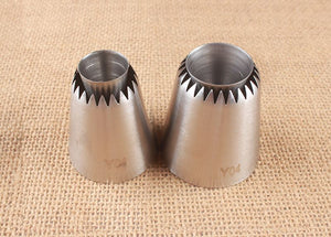 2x Hollow Sultan Tip Pastry Nest Nozzles - Stainless Steel Flower Piping Tip