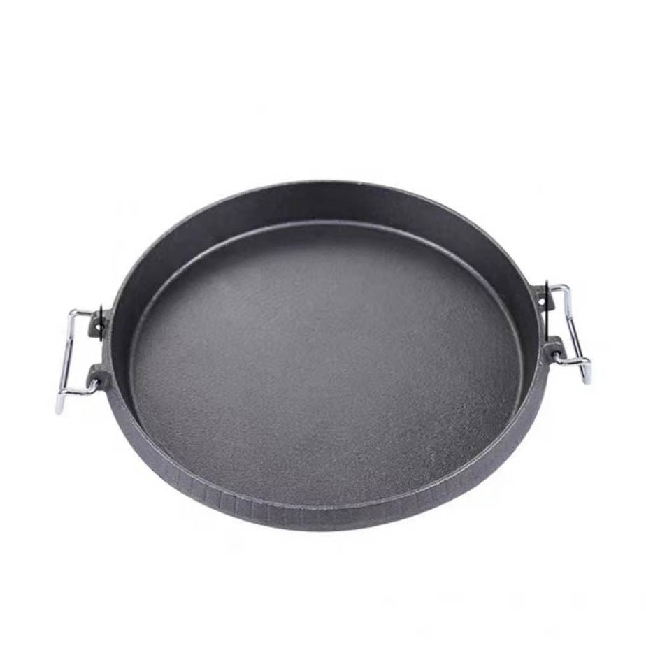 Cast Iron Grill Steak Plate Frying Pan Skillet Paella Griddle Meat