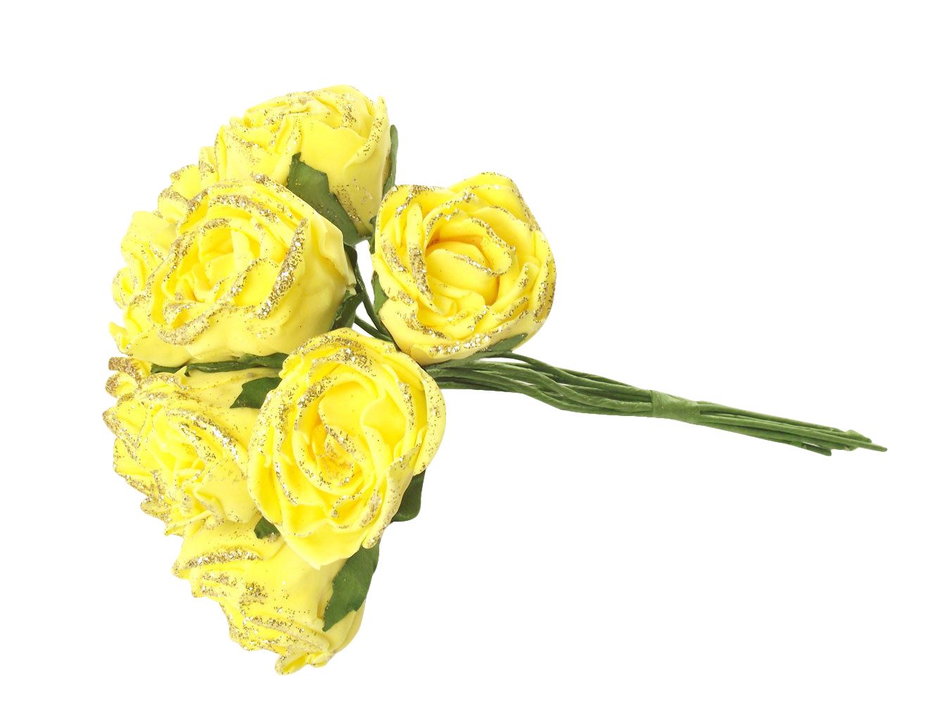 Bunch of 10 Glitter Foam Roses