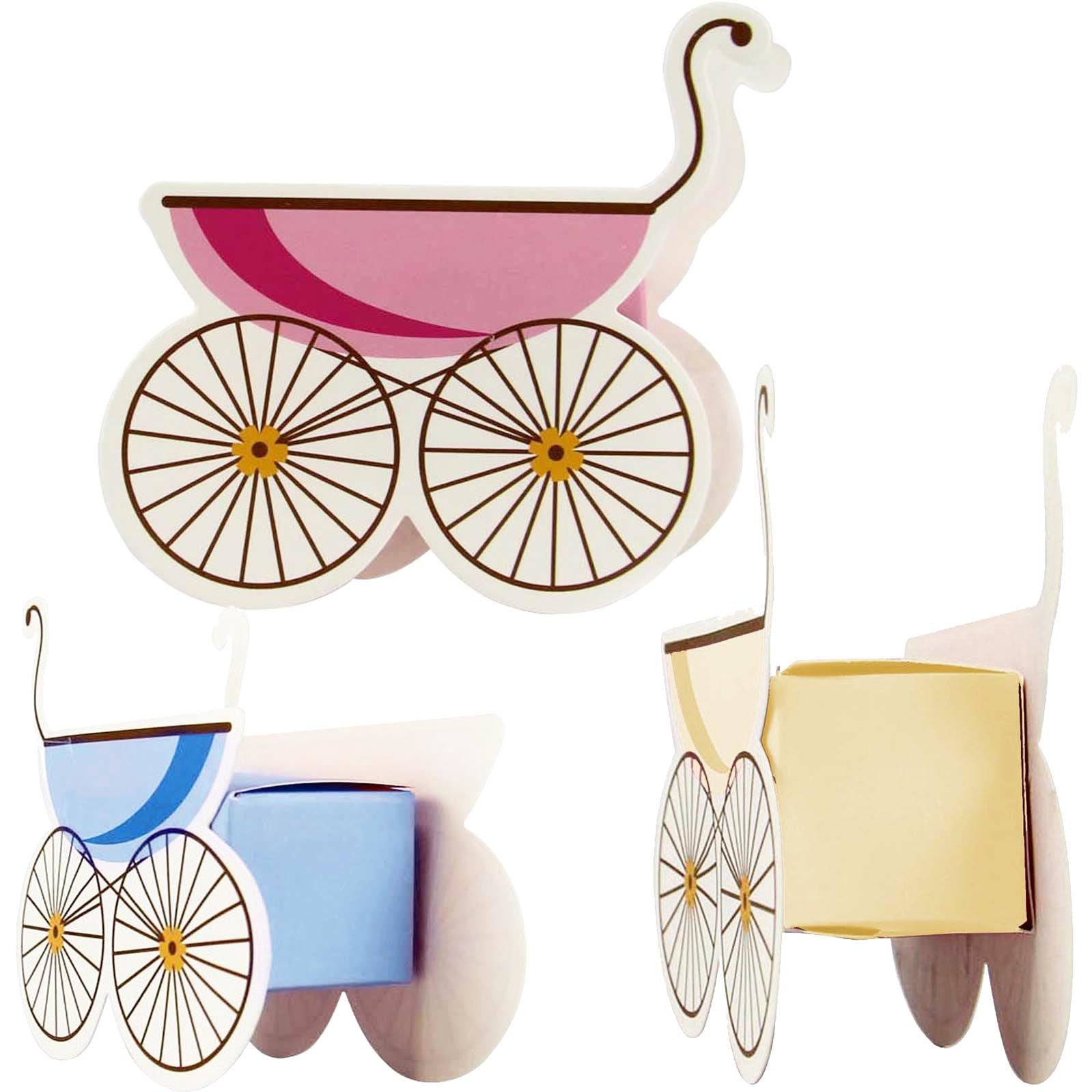 Pram Shape Baby Shower Favour Boxes
