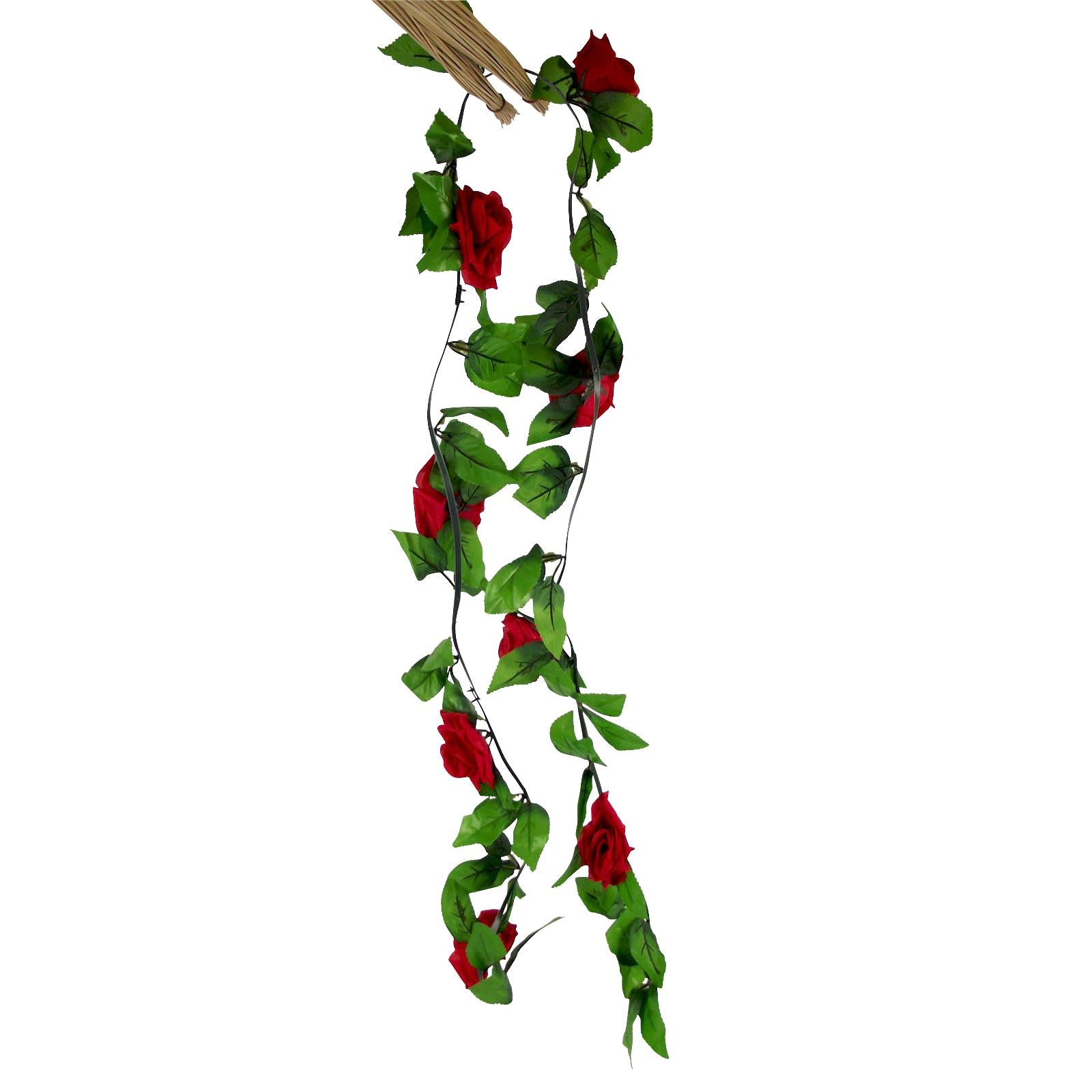 200cm Garland with 8 Open Roses