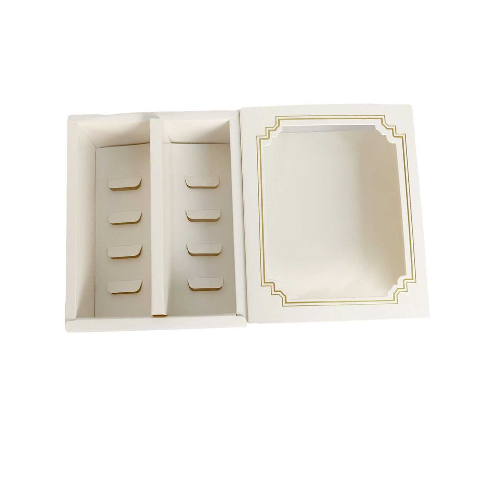 Premium White Windowed Macaron Boxes