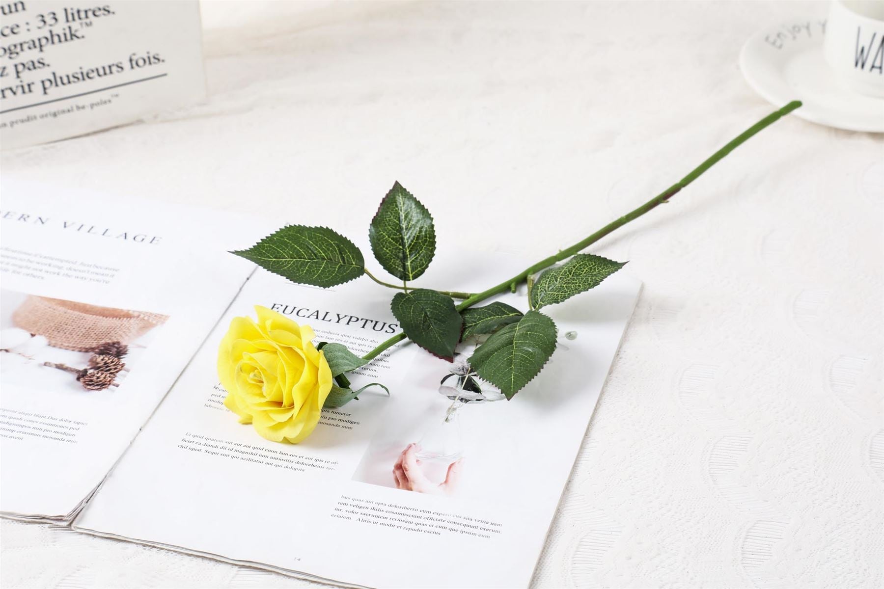 Deluxe Real Touch Open Artificial Roses