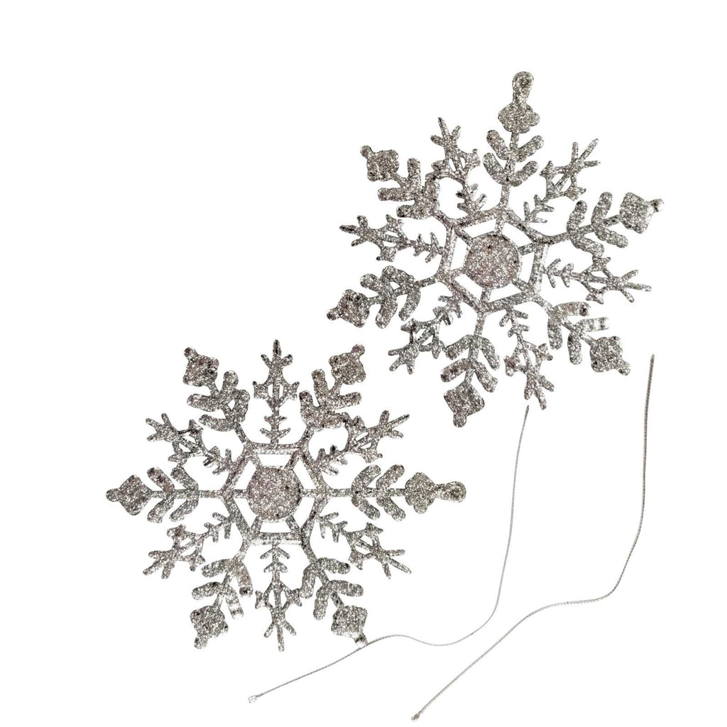 Heavy Glittered Large Snowflakes