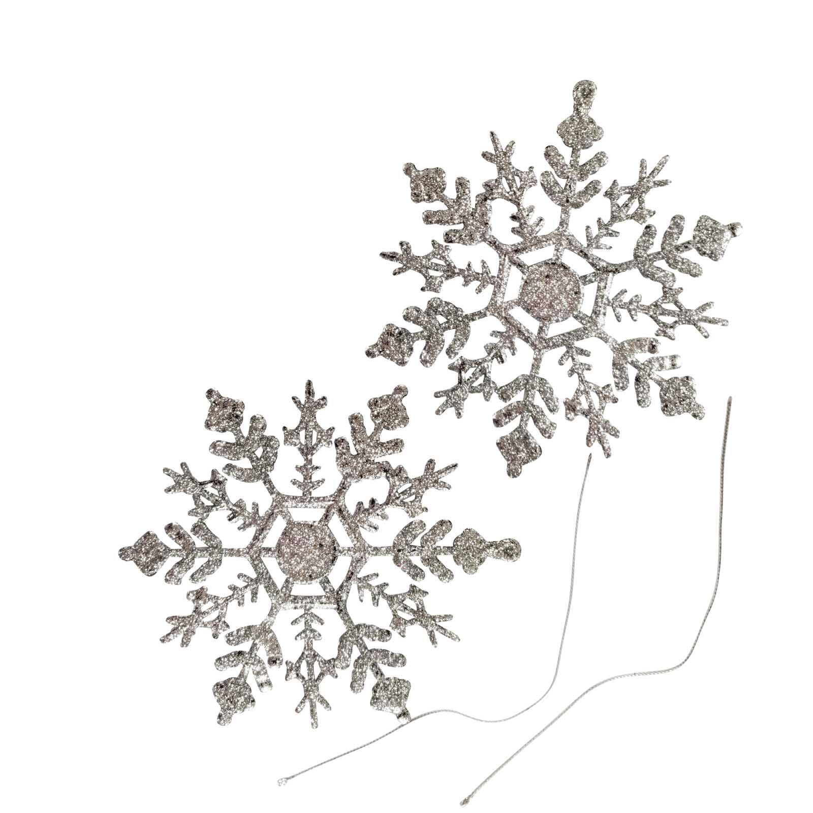 Heavy Glittered Large Snowflakes