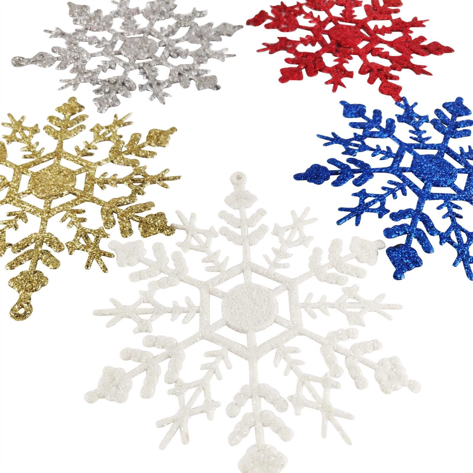 Heavy Glittered Large Snowflakes