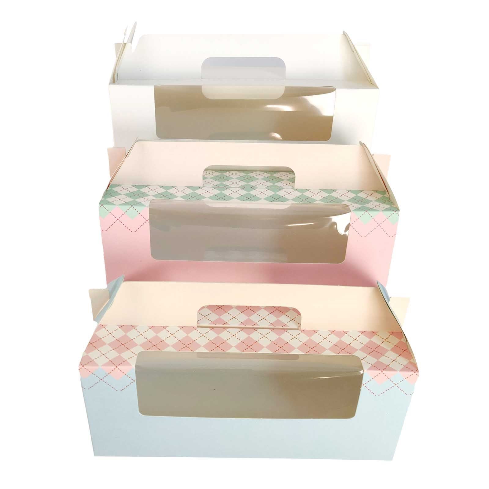 3 Hole Retro Pastel Cupcake Boxes