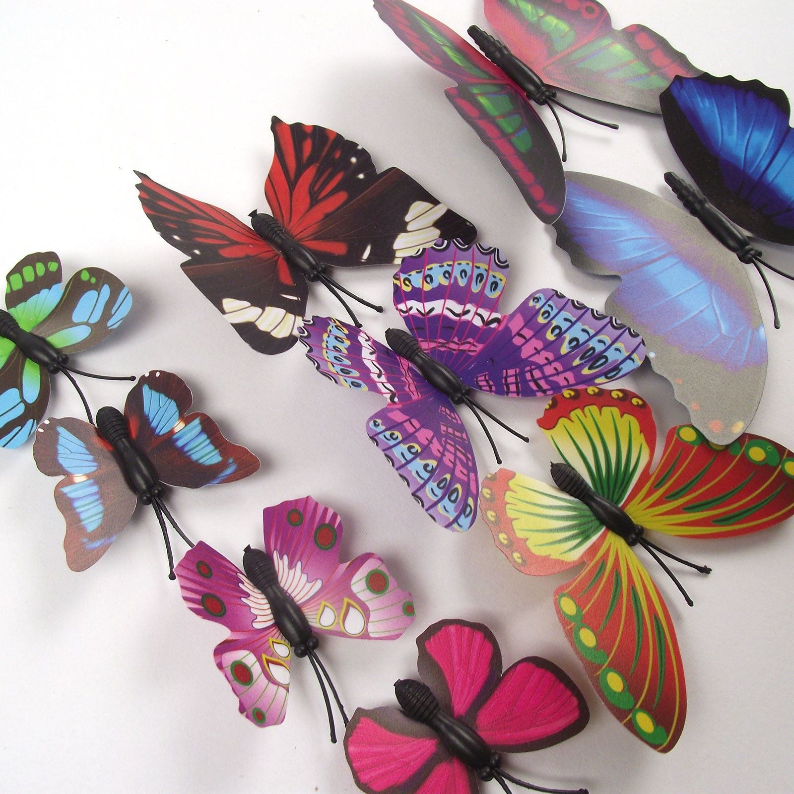 Magnetic Fluttering Butterflies in 3 Sizes! Artificial Fake Decorations Craft