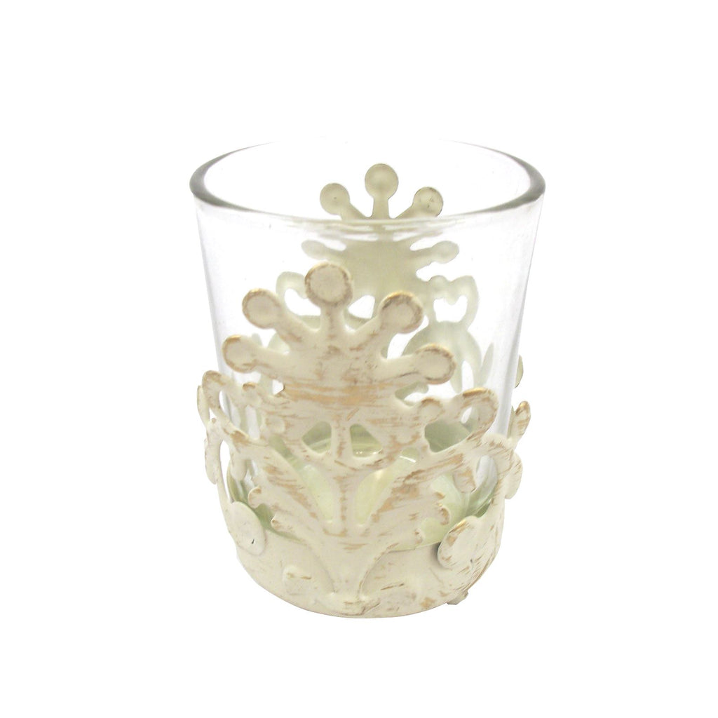 Shabby Chic Ivory Tealight Holders